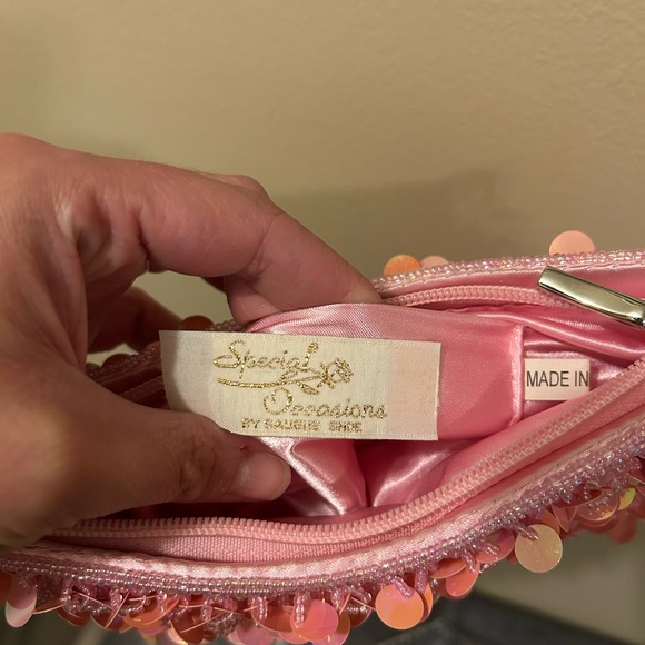 Special Occasions by Saugus Shoe Pink Clutch with Sparkling Embellishments - Picture 3 of 13